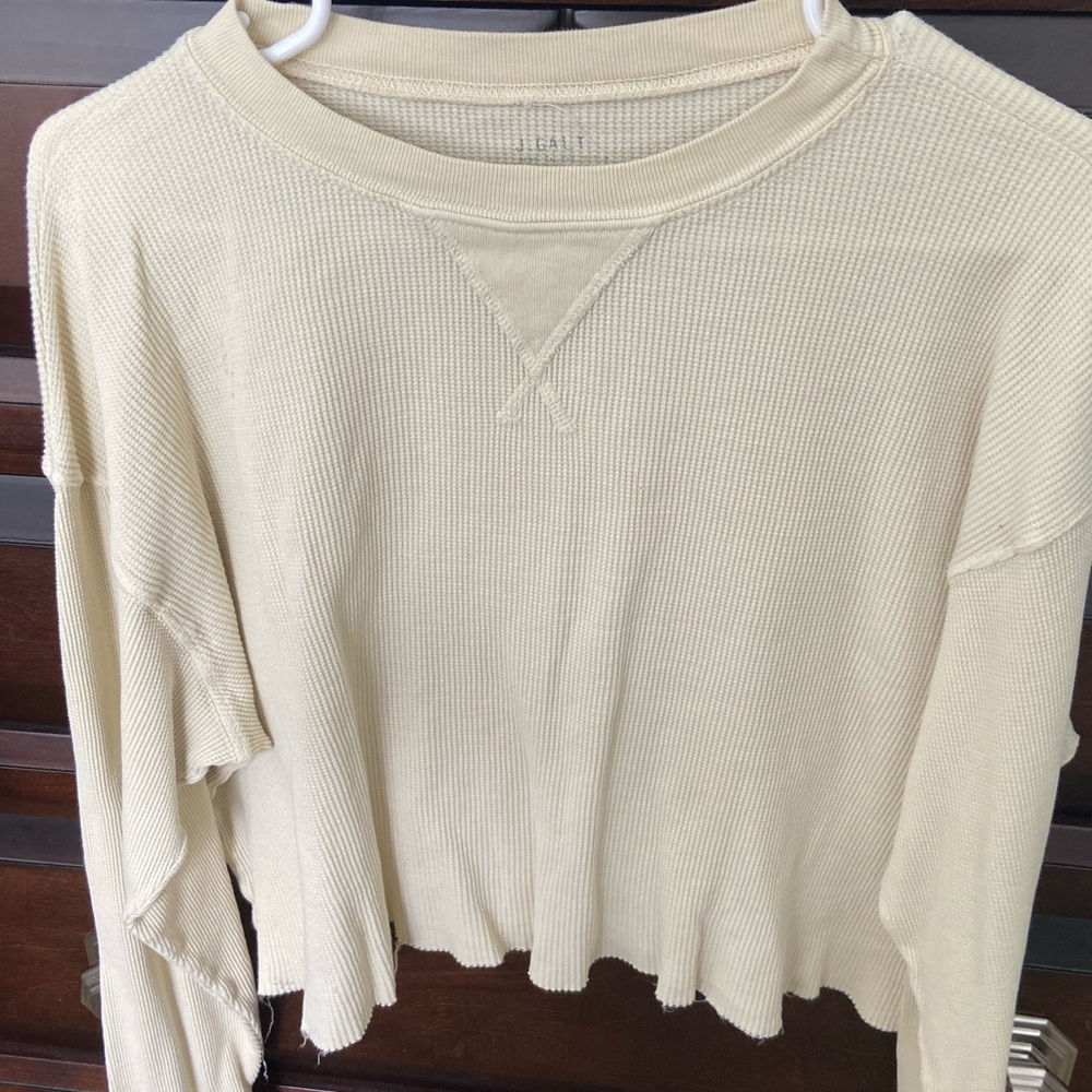Brandy Melville Yellow Crop Long Sleeve